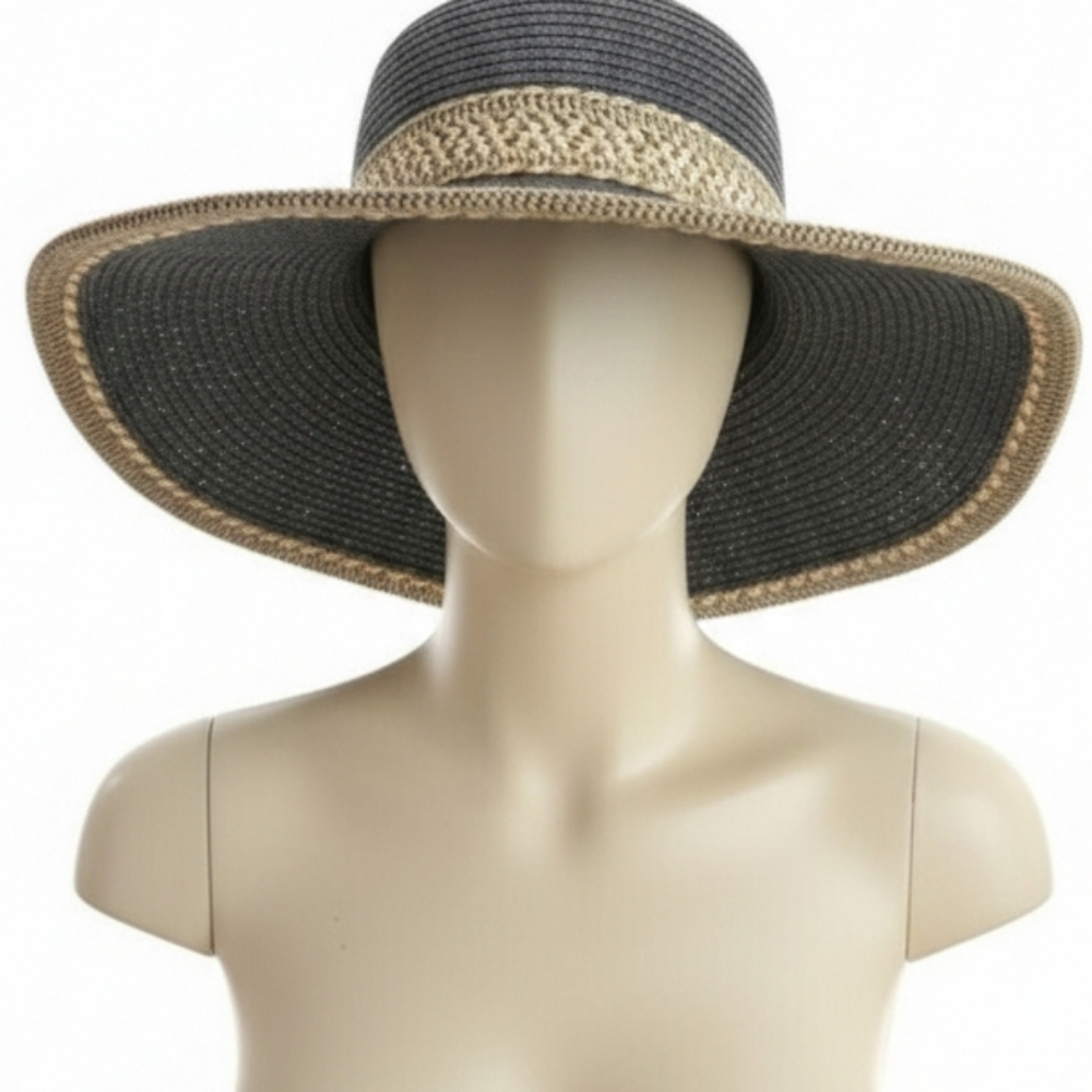 Elegant Black and Gold Women's Sun Hat